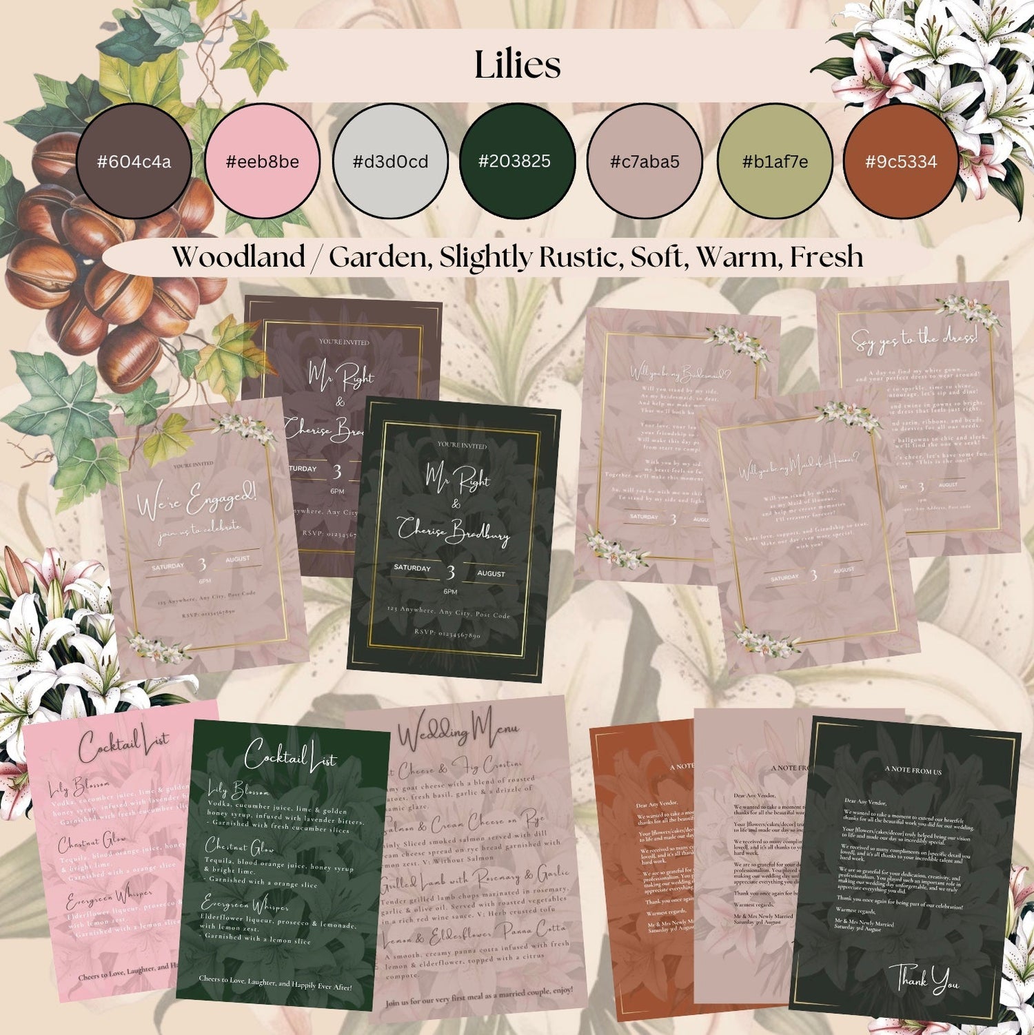 Lily (Lilium) Wedding Theme